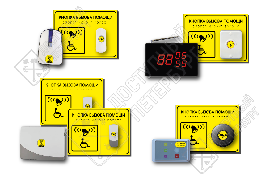 Кнопки вызова помощи для инвалидов и других МГН серии ДП-1, ДП-2, ДП-3, ДП-4